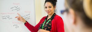 Woman leading training session